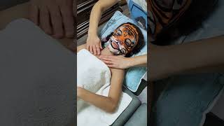 Kids Relaxing Spa day Mask Tiger And Chest Massage