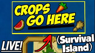 *LIVE* Starting The Crop Farm On Survival Island!  (Also, where have I been??)