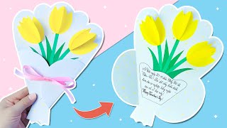 Cách Làm Thiệp 20/11 3D Đơn Giản | Thiệp 20/11 Bó Hoa Tulip | DIY Easy Teacher's Day Card