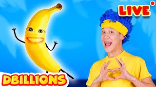 LIVE - D Billions: Top Healthy Fruits Kids Songs | Banana, Mommy, Mommy give me Yummy with Puppets