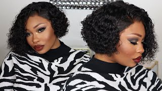 What Wig ?? Super Easy Beginner Friendly Curly Pixie cut Wig install | Ft WowAfrican