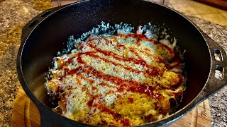 Another first time creation using leftovers! Pulled pork tater tot skillet.