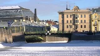 Санкт-Петербург пешком. Зимняя прогулка по льду Фонтанки и Мойки