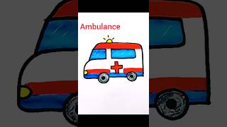 how to draw ambulance car #cardrawing #shorts