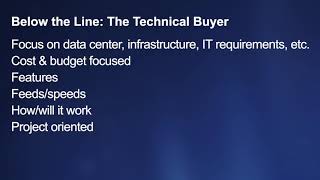 Cloud Selling 101: Technical Buyers "Below the Line"