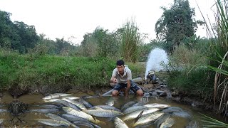 Fishing techniques - Pump fishing technology, catching a lot of fish in the lake- Survival Skills