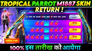 TROPICAL PARROT M1887 RETURN | FF NEW EVENT | NEXT M1887 SKIN FREE FIRE | M1887 GUN SKIN RETURN