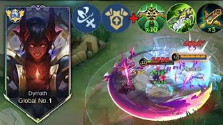 DYRROTH BEST ONE SHOT BUILD TUTORIAL 100% SUREWIN IN ANY LANE | RECOMMENDED MLBB