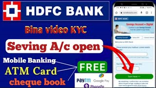 HDFC Bank Zero balance account opening online hdfc bank Seving account opening online process