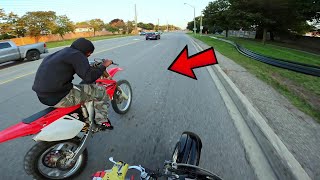 *CLAPPED OUT* CRF250R TRIED TO STREET RACE MY CRF150R ! THEN THIS HAPPENED...