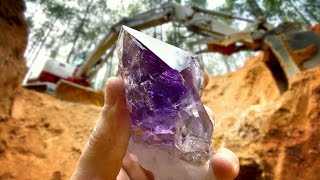 Incredible Amethyst Crystal Machine Dig at the Purple Heart Mine in SC!