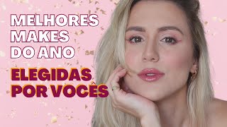 MAQUIAGEM COMPLETA com produtos elegidos por vocês | Tutorial de make com delineado colorido