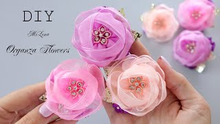 🌸 ЦВЕТЫ ИЗ ОРГАНЗЫ 🌸 Fast and Easy Organza Flowers 🌸