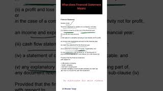 Do you know what Financial Statement means??