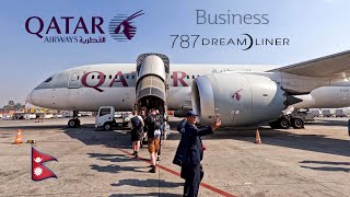 QATAR AIRWAYS BUSINESS CLASS Boeing 787 🇳🇵 Kathmandu - Doha 🇶🇦 [FULL FLIGHT REPORT]