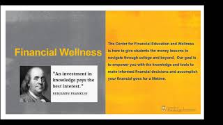 Financial Aid Friday | Session 1: Financial Wellness