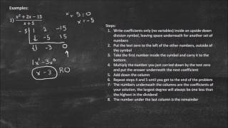 Synthetic Division of Polynomials (Faster Than Long Division)