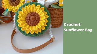 How to Crochet Sunflower Bag | Crochet Flower Bag Tutorial