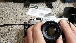 Unboxing, Pentax Spotmatic F + lenses, initial impressions