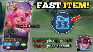 CICI USERS MUST TRY THIS BROKEN EMBLEM!!‼️(fast item!💀) | CICI VS. RUBY -MLBB🔥