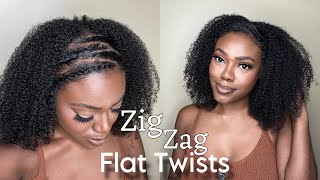 How To Do: Zig Zag Flat Twist Natural Hairstyle