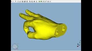 FreeCAD.#65. Верстак "Mesh" (Сетки). Редактируем руку в формате STL, добавляем вырезы под шурупы