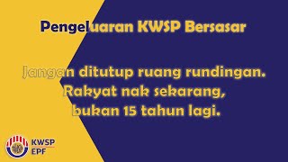 Jangan ditutup ruang rundingan. Rakyat nak sekarang, bukan 15 tahun lagi.