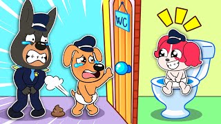 Sheriff Papillon , Please Open The Toilet Door! | Sheriff Labrador Police Animation