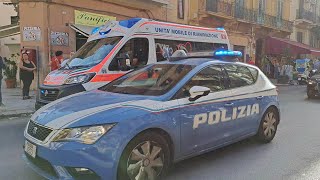 [aggressione a polizia] partenza con arrestato seat leon + alfa romeo Giulietta polizia in sirena