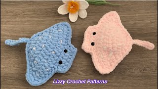 Manta Raya a Crochet fácil y rápida paso a paso