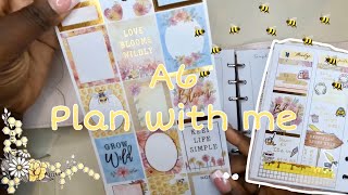 Plan with me | bee Theme 🐝 | A6 Rings! | May 27-2 #plannercommunity #a6 #planwithme