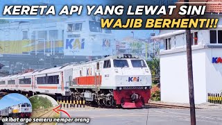 KERETA ARGO SEMERU TERLAMBAT‼️ IMBAS TABRAK ORANG | AKTIVITAS PADAT KERETA API SIANG STASIUN MADIUN