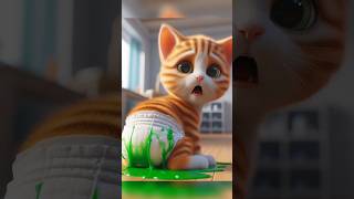 Kitten has to change it's nappy!!!#poorcat #cutecat #catlover #cattiktok #trending