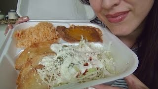 SassEsnacks ASMR: Potato Tacos | Tacos Dorados de Papa | Mexican Food | Eating Sounds