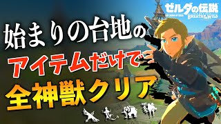 【究極縛り】始まりの台地のアイテムだけで完全クリアしてみた【ゼルダの伝説ブレスオブザワイルド】【Botw】