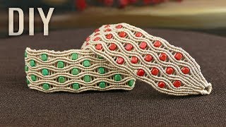 Wavy River Bracelet - Tutorial with Beads | Macrame School