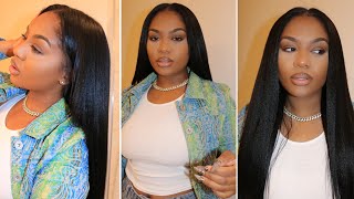 MOST REALISTIC SEW IN DUPE! NATURAL KINKY STRAIGHT CLIP-IN EXTENSIONS! BEGINNER STYLE! ft.CurlsQueen