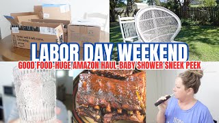 LABOR DAY WEEKEND, HUGE AMAZON HAUL, BABY SHOWER SNEEK PEEKS