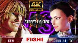 Street Fighters 6 PS4 Ken VS Chun Li High Level Gameplay 4K 60FPS