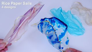 Rice Paper Sails Cake Topper Tutorial | 4 ways to make rice paper cake decorations