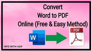 How to Convert Word to PDF online Free & easy methods || Info with Asif ||