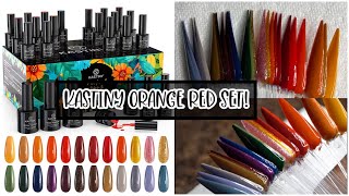 Kastiny Gel Polish Review | 24 Color Orange Red Set