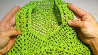 mini takım yeleği örgü motif birlestirme part 2 #tığişiyelekmodeli #crochet #knitting #easy #süper