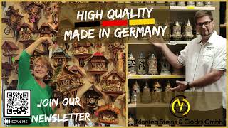 german beergarden with dancers 8 day cuckoo clock with music