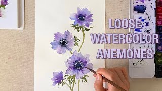 How To Paint Loose Watercolor Anemones | Paint With Me