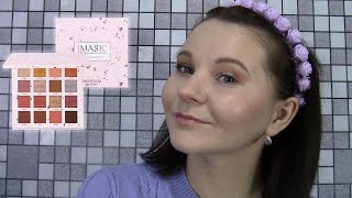 Огляд/ Палетка тіней для повік Imagic Pink Pop 16 Color Eyeshadow Palette, EY-327/Повноцінний макіяж