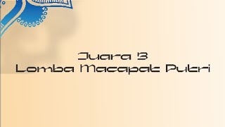 Juara 3 Lomba Nembang Macapat Online | Kategori Putri ||  SANGKATAMA UPGRIS