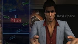 kiryu plays a rhythm game