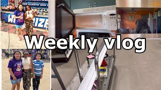 Vlog :taking my niece and nephew to the fair /microwave installation /shopping at Menards