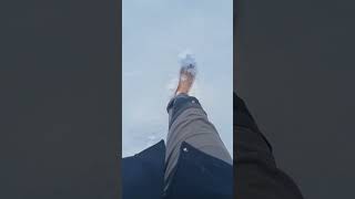 barefoot in the snow